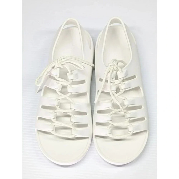 Bottega Veneta Women's White Jelly Lace Up Sandals Size 39 EU (MSRP $490) - Picture 5 of 10